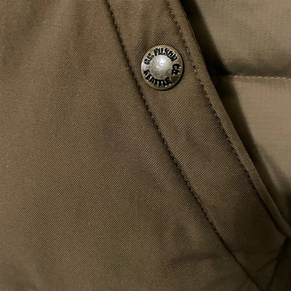 C. C. Filson Men's Goose Down Brown Vest - Picture 3 of 9